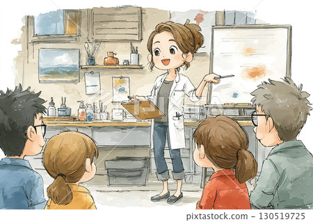 Miyu Series: Miyu, caregivers, retrospective meeting (explained on a whiteboard) Miyu Series: Miyu, caregivers, retrospective meeting (explained on a whiteboard) 130519725