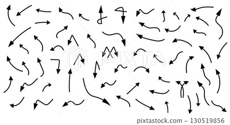 Hand drawn arrow icons doodle design elements. Hand drawn arrow icons doodle design elements. 130519856