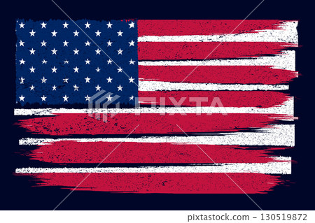 Grunge American Flag Design for Patriotic Graphics. 130519872