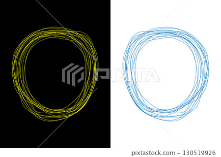 Hand drawn complex scribble circle on an isolated background. 130519926