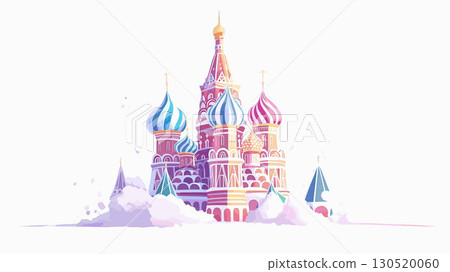 Saint Basils Cathedral. Saint Basils Cathedral watercolor vector illustration Saint Basils Cathedral. Saint Basils Cathedral watercolor vector illustration 130520060