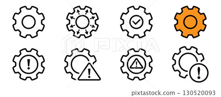 Gear Icons Depicting Different System States. 130520093