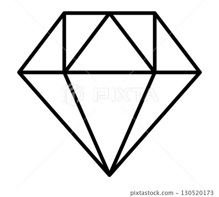 Brilliant cut diamond line icon vector illustration 130520173