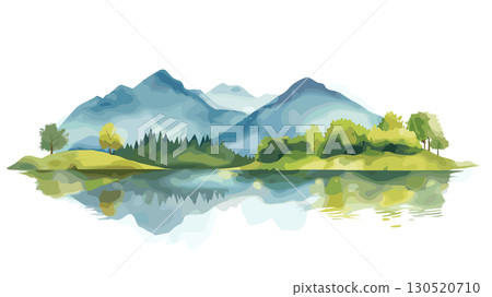 Lake District National Park. Lake District National Park watercolor vector illustration Lake District National Park. Lake District National Park watercolor vector illustration 130520710