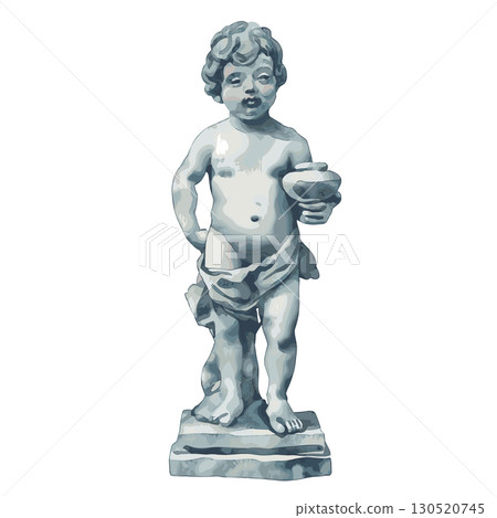 Manneken Pis. Manneken Pis watercolor vector illustration Manneken Pis. Manneken Pis watercolor vector illustration 130520745