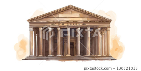 Pantheon. Pantheon watercolor vector illustration 130521013