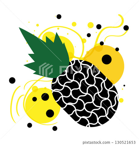 Fashion tropics funny pineapples print for T-shirt on colorful background 130521653