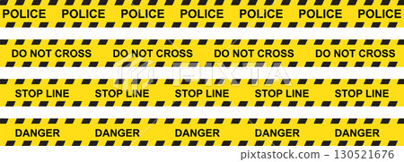 Caution yellow line. Warning ribbon, construction or police barrier sign Caution yellow line. Warning ribbon, construction or police barrier sign 130521676