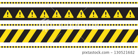 Caution yellow line. Warning ribbon, construction or police barrier sign 130521682