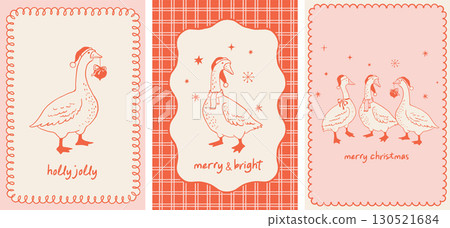 Merry Christmas hand drawn greeting cards, banners, prints. La dolce vita style illustrations with Merry Christmas hand drawn greeting cards, banners, prints. La dolce vita style illustrations with 130521684