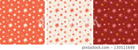 Christmas seamless red patterns with stars Christmas seamless red patterns with stars 130521698