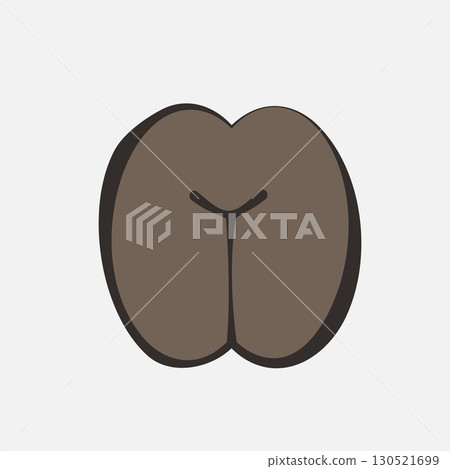 Rare Coco de Mer nut icon, sea coconut, coco de mer, or double coconut. Lodoicea fruit 130521699