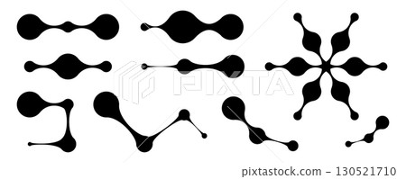 Round metaball abstract symbols, circle connection design elements Round metaball abstract symbols, circle connection design elements 130521710