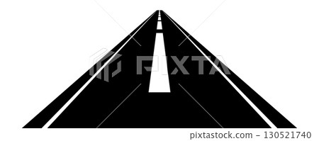 Curve road icon, highway winding line. Curve roadway illustration top view, road way 130521740