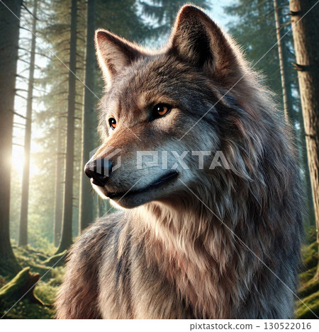 A wolf staring at me in the sunset 130522016