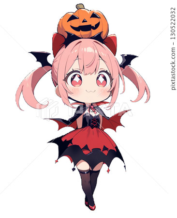 一個穿著萬聖節服裝的女孩的插圖 一個穿著萬聖節服裝的女孩的插圖 130522032
