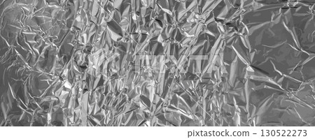 Aluminum Foil Texture Background, Wrinkled Aluminium Paper Pattern 130522273