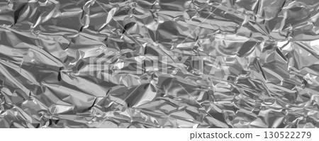 Aluminum Foil Texture Background, Wrinkled Aluminium Paper Pattern 130522279