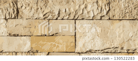 Sandstone brick wall texture. Old rock castle pattern, terracotta grunge antique background 130522283