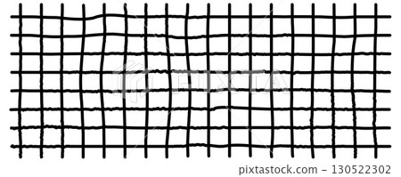 Hand drawn grid vector pattern. Check line background, stripe texture 130522302