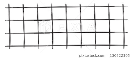 Hand drawn grid vector pattern. Check line background, stripe texture 130522305
