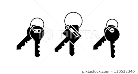 Key simple icon. Lock door pictogram, house or keyword vector symbol, password or success 130522340