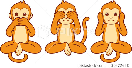 Three wise monkeys cartoon drawing Three wise monkeys cartoon drawing 130522618