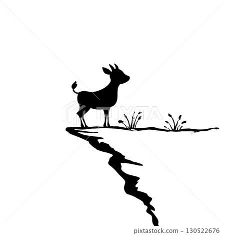 calve. calve simple black and white line art vector logo 130522676