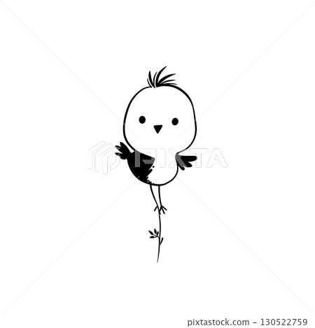 chick. chick simple black and white line art vector logo chick. chick simple black and white line art vector logo 130522759