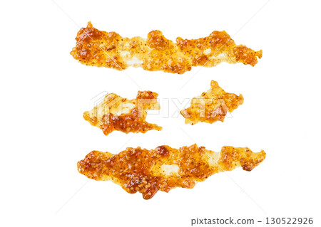 Splashes and stains figs jam isolated on white background.Top view Splashes and stains figs jam isolated on white background.Top view 130522926