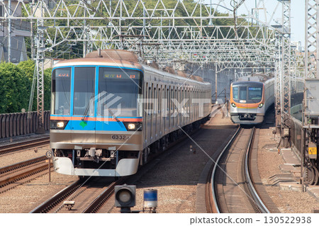 Toei Mita Line and Tokyo Metro Fukutoshin Line trains 130522938