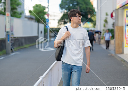 A man walking in the city A man walking in the city 130523045