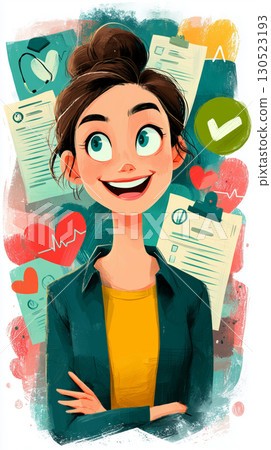 Happy person at a cheerful medical check-up 130523193