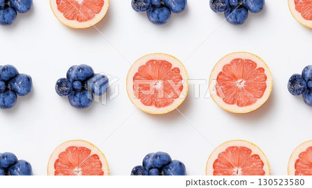 Grapefruit with Grapes Flatlay Pattern. Grapefruit with Grapes Flatlay Pattern. 130523580