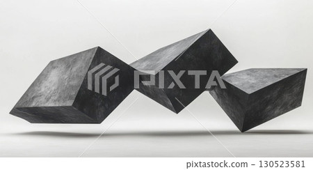 Explore Abstract Floating Cubes in Light Gray, With Geometric Concept Theme. 130523581