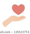 Love heart floating in the palm of your hand 130523753