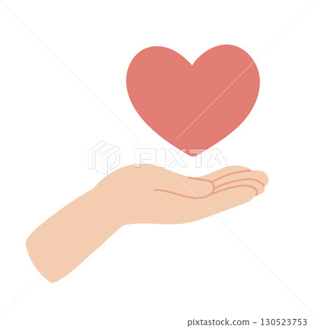 Love heart floating in the palm of your hand 130523753