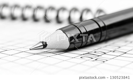 Pencil on Sudoku with closeup. Pencil on Sudoku with closeup. 130523841