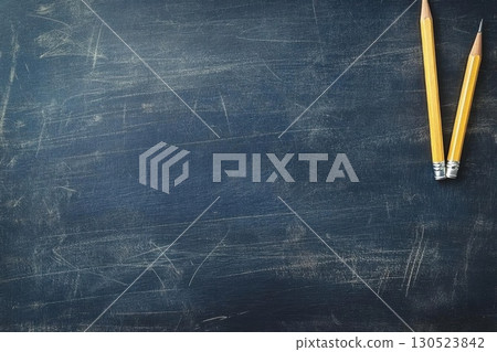 Pencils on dark desk with copy space. 130523842