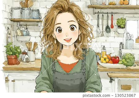 Miyu Series: A young woman cooking with leftover ingredients to combat food waste 130523867