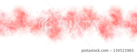 Red smoke cloud line on transparent background mockup template for horror atmosphere or fire and explosion effect 130523965