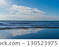 The blue sky reflected by the sea 130523975