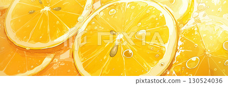 Fresh sliced lemon, cartoon style 130524036