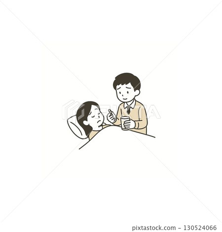 Boy nursing his sick mother 2 Boy nursing his sick mother 2 130524066