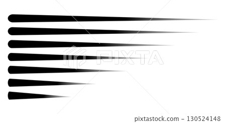 Speed line anime fast effect, manga horizontal motion strips. Comic quick halftone movement. Abstract gradient.  130524148