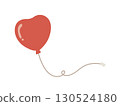 Illustration of a flying red heart-shaped balloon 130524180