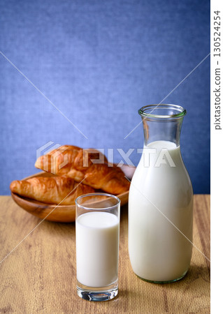 Milk and bread nice morning breakfast 130524254