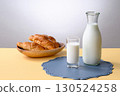 牛奶和麵包美好的早晨早餐 130524258