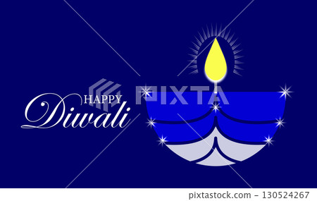 Happy Diwali Festival Blue Decorative 130524267