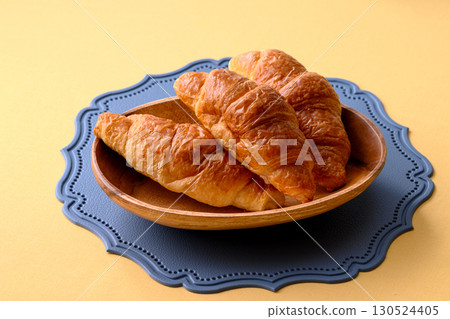 Croissants served on a plate for breakfast 130524405